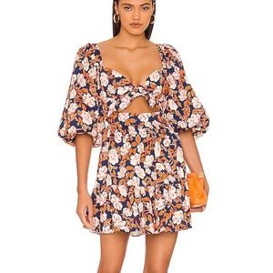 AMUR Medina Mini Dress Apricot Nude Ant Baroque Tile 6